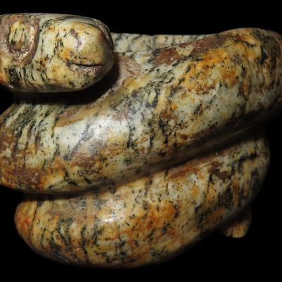 Sale Photo Thumbnail #392: 5 1/4" x 3 1/8" Stone Snake Effigy Bowl