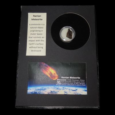 Sale Photo Thumbnail #263: Riker Case Containing a Mantan Meteorite Shard, Reportedly Discovered in 1958, Guangxi, China