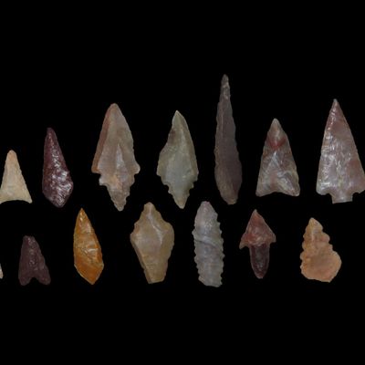 Sale Photo Thumbnail #559: Lot of 15 Neolithic Arrowheads, Sahara Desert, Southwest Africa, 4000-6000 BP