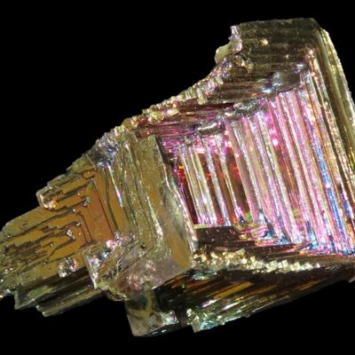 Sale Photo Thumbnail #563: 2 1/4" Bismuth Crystal Specimen, Lab-Created, Rainbow Colors