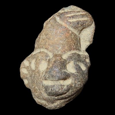 Sale Photo Thumbnail #342: Pre-Columbian Maya Pottery Face Figurine, Mesoamerica, Mexico