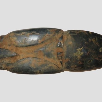 Sale Photo Thumbnail #325: 9 1/4" x 3 1/8" Pre-Columbian Axe God Effigy, Motley & Leithoff COA, Central America