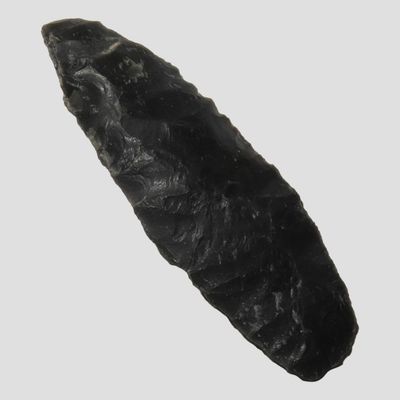 Sale Photo Thumbnail #449: 2 1/4" Cascade, Quality Obsidian, Oregon, Ground Base, Ex. Denis Burger