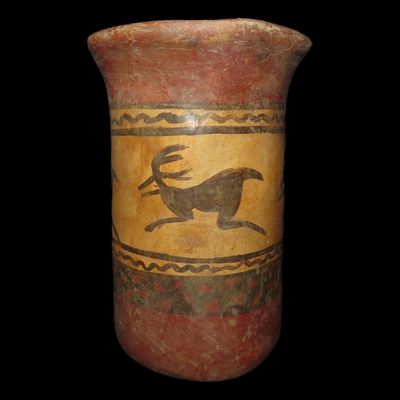 Sale Photo Thumbnail #386: 6 5/8" x 4 3/4" Pre-Columbian Nariño Cylinder