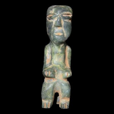 Sale Photo Thumbnail #344: 1 1/2" Pre-Columbian Jadeite Zoomorphic Human Pendant, Central America