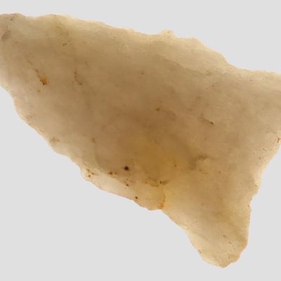 Sale Photo Thumbnail #714: 1" Super Crystal Quartz Beveled Arrowhead, Marshall Co., Alabama, Found by Billy Smith, Dalton / Palmer / Kirk / Big Sandy, Early Archaic