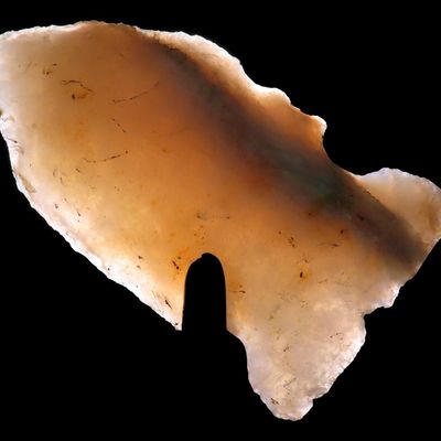 Sale Photo Thumbnail #48: 2" Superior Side Notch, Gem Agate Material, New Mexico, Ex. Walt McIntire Collection