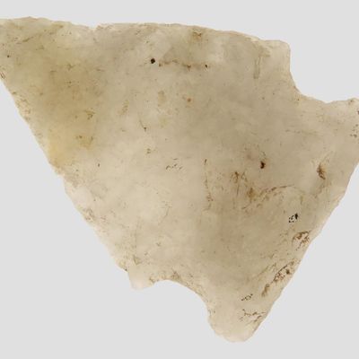 Sale Photo Thumbnail #699: 1 1/4" Super Crystal Quartz Beveled Arrowhead, Marshall Co., Alabama, Found by Billy Smith, Dalton / Palmer / Kirk / Big Sandy, Early Archaic