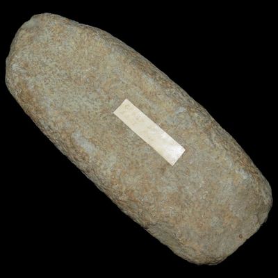 Sale Photo Thumbnail #480: 3 5/16" x 2 1/8" Native American Gouge, Bungay River, Attleboro, Massachusetts, Marvin Farm / Beaver Site, Ex. Peter Engstrom, Ex. Dr. Robbins
