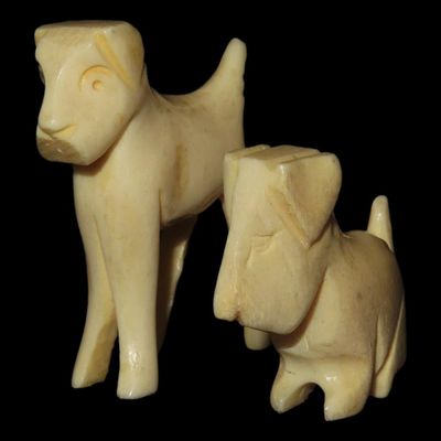 Sale Photo Thumbnail #585: 1900s Eskimo Bone Dog Effigy, Alaska