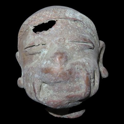 Sale Photo Thumbnail #317: 4 1/4" Pre-Columbian Chimú Moon Cult Copper Effigy Head, Motley & Leithoff COA, Peru
