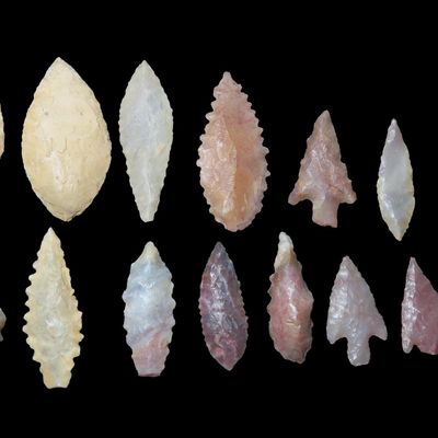 Sale Photo Thumbnail #658: Neolithic Arrowheads, Sahara Desert, Southwest Africa, 4000-6000 BP