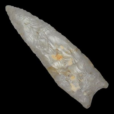 Sale Photo Thumbnail #101: 4 5/8" Wonderful Allen Dalton, Warsaw Tabular Chert, Muscatine Co., Iowa, Ex. Jeff Hipskind
