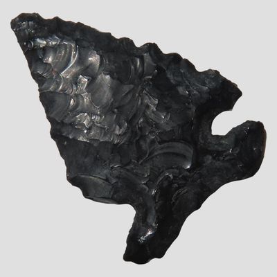 Sale Photo Thumbnail #451: 1 5/16" Northern Side Notch, Quality Obsidian, Oregon, Ex. Denis Burger