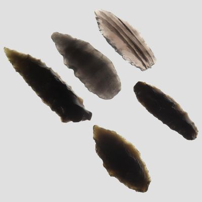Sale Photo Thumbnail #444: Lot of 5 Cascade Points, Quality Obsidian, Oregon, Ex. Denis Burger