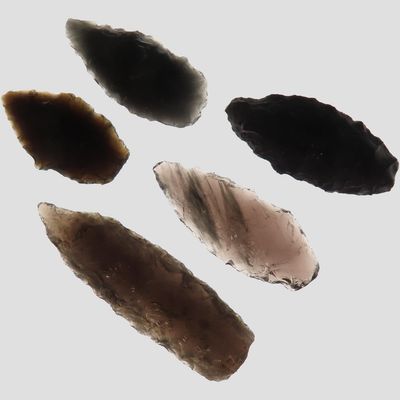 Sale Photo Thumbnail #435: Lot of 5 Cascade Points, Quality Obsidian, Oregon, Ex. Denis Burger