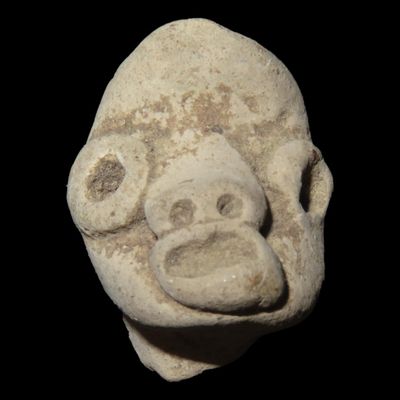 Sale Photo Thumbnail #345: Pre-Columbian Maya Pottery Face Figurine, Mesoamerica, Mexico