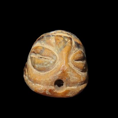 Sale Photo Thumbnail #377: 3/4" Pre-Columbian Jadeite Zoomorphic Head Pendant, Central America