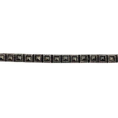 Sale Photo Thumbnail #560: Signed Sterling Silver Marcasite Tennis Bracelet