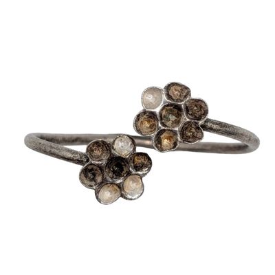 Sale Photo Thumbnail #128: Sterling Silver Flowers Adjustable Ring Sz. 5.25