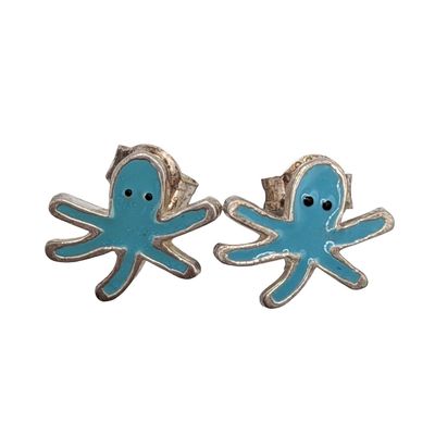 Sale Photo Thumbnail #171: Signed Sterling Silver Octopus Stud Earrings