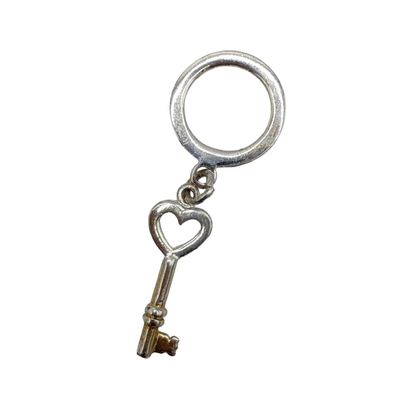Sale Photo Thumbnail #380: Sterling Silver Heart Handle Key Charm