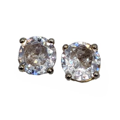 Sale Photo Thumbnail #422: Gold Over Sterling Silver Rhinestone Stud Earrings