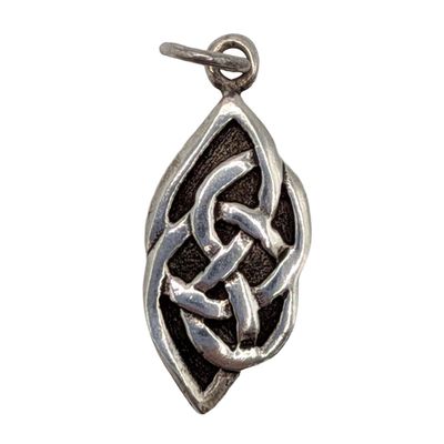 Sale Photo Thumbnail #545: Signed Sterling Silver Teardrop Celtic Knot Pendant
