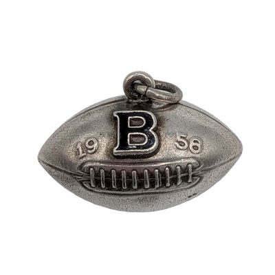 Sale Photo Thumbnail #416: Sterling Silver 1958 "B" Football Charm