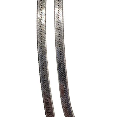Sale Photo Thumbnail #501: Italian Signed Sterling Silver Herringbone Necklace