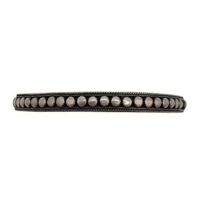 Sale Photo Thumbnail #124: Sterling Silver Circles Ribbed Edge Bangle Bracelet