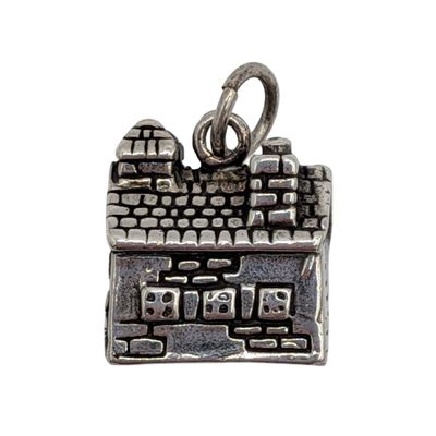 Sale Photo Thumbnail #272: Signed Sterling Silver Brick Schoolhouse Charm