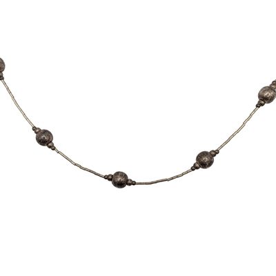 Sale Photo Thumbnail #582: Sterling Silver Ball Beads Liquid Silver Beads Necklace