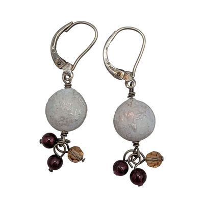 Sale Photo Thumbnail #535: Signed Sterling Silver Multi Bead Jacket Earrings