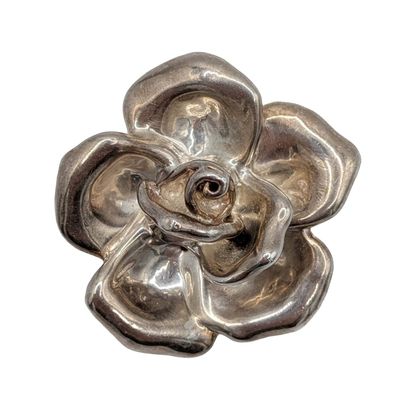 Sale Photo Thumbnail #309: Beth Ann Signed Sterling Silver Rasied Flower Brooch