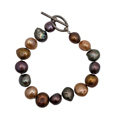 Sale Photo Thumbnail #542: Sterling Silver Multi Color Freshwater Pearl Bracelet