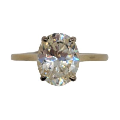 Sale Photo Thumbnail #40: Signed Gold Over Sterling Silver Rhinestone Ring Sz. 7.75