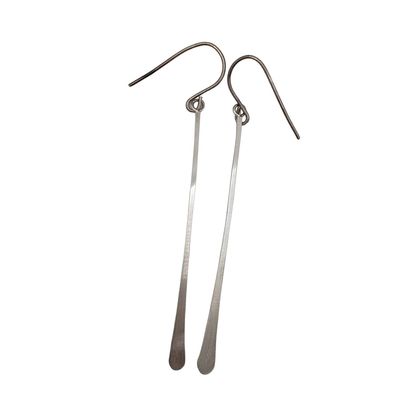 Sale Photo Thumbnail #323: Sterling Silver Long Teardrop Dangle Earrings