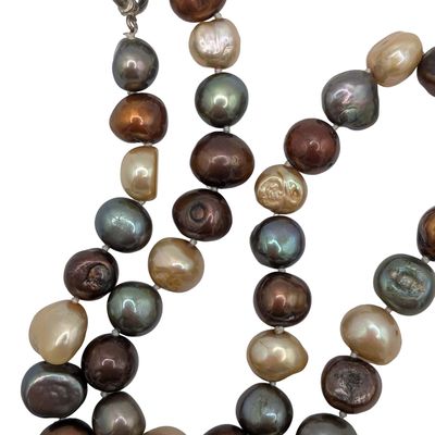 Sale Photo Thumbnail #543: Sterling Silver Multi Color Freshwater Pearl Necklace