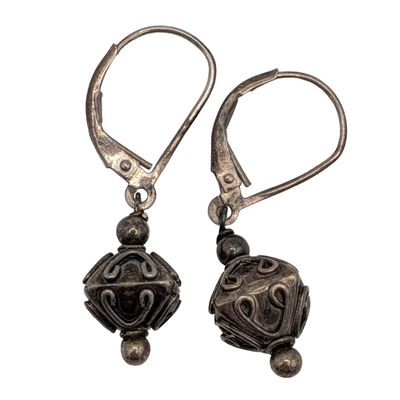 Sterling Silver Bali Bead Jacket Earrings