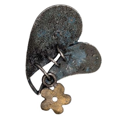 Sale Photo Thumbnail #213: Sterling Silver Flower Heart Pendant
