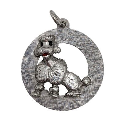 Sale Photo Thumbnail #81: Sterling Silver Poodle Round Charm