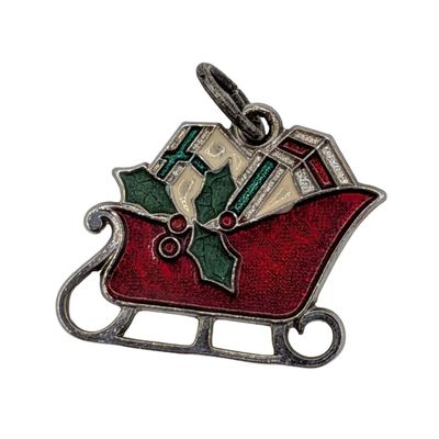 Sale Photo Thumbnail #353: Sterling Silver Sleigh W/Present Enamel Charm