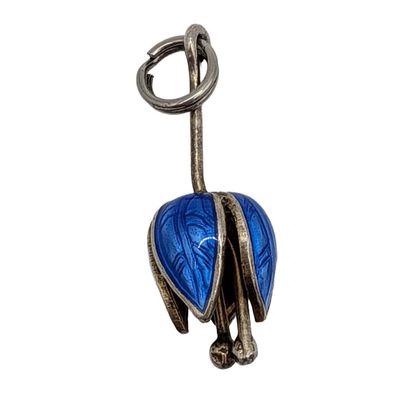 Sale Photo Thumbnail #388: Sterling Silver Blue Enamel Tulip Charm