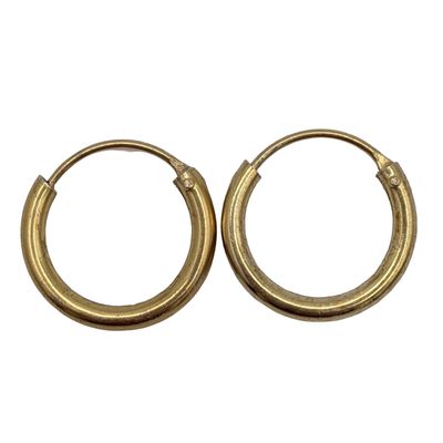 Sale Photo Thumbnail #230: Signed Gold Over Sterling Silver Hoop Earrings