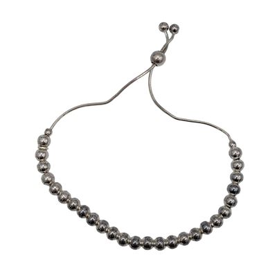 Sale Photo Thumbnail #82: Sterling Silver Beaded Adjustable Bracelet