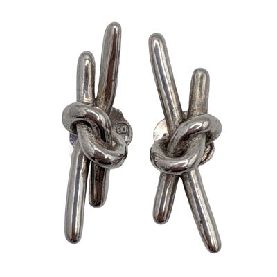 Sale Photo Thumbnail #73: Signed Sterling Silver Knot Style Stud Earrings