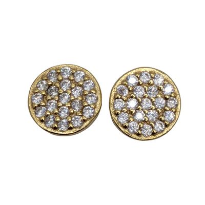 Sale Photo Thumbnail #588: Signed Gold Over Stelrling Silver Rhinestone Stud Earrings