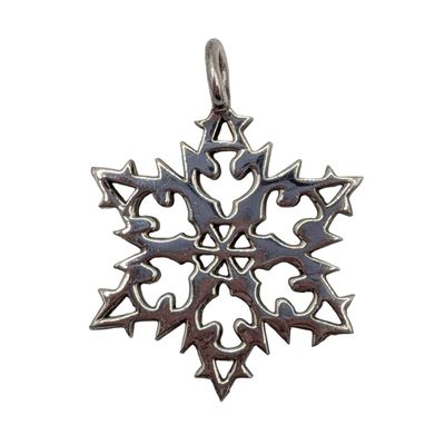 Sale Photo Thumbnail #528: Signed Sterling Silver Snowflake Pendant