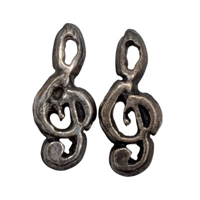 Sale Photo Thumbnail #283: Sterling Silver Musical Note Stud Earrings